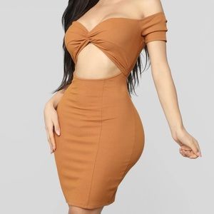 Tan Keyhole Dress